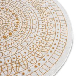 THE RUGS Porto Reversible Indoor Outdoor Rug Flatweave Polypropylene Design in Yellow - Size: 140 cm diameter - thumbnail 2
