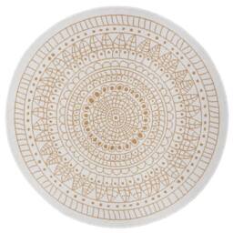 THE RUGS Porto Reversible Indoor Outdoor Rug Flatweave Polypropylene Design in Yellow - Size: 140 cm diameter - thumbnail 1