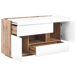 Wyld and Coco 2-in-1 Sideboard and Desk White with Light Wood Veneer - thumbnail 6