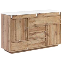 Wyld and Coco 2-in-1 Sideboard and Desk White with Light Wood Veneer - thumbnail 4