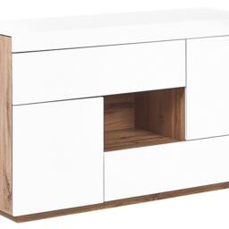 Wyld and Coco 2-in-1 Sideboard and Desk White with Light Wood Veneer - thumbnail 2