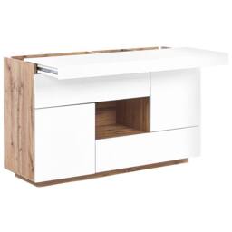 Wyld and Coco 2-in-1 Sideboard and Desk White with Light Wood Veneer - thumbnail 5