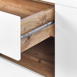 Wyld and Coco 2-in-1 Sideboard and Desk White with Light Wood Veneer - thumbnail 7