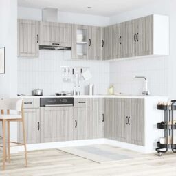 Berkfield Home 11 Piece Kitchen Cabinet Set Lucca Grey Sonoma Engineered Wood - thumbnail 3