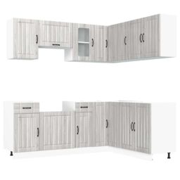 Berkfield Home 11 Piece Kitchen Cabinet Set Lucca Grey Sonoma Engineered Wood - thumbnail 2