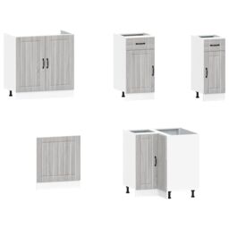 Berkfield Home 11 Piece Kitchen Cabinet Set Lucca Grey Sonoma Engineered Wood - thumbnail 4