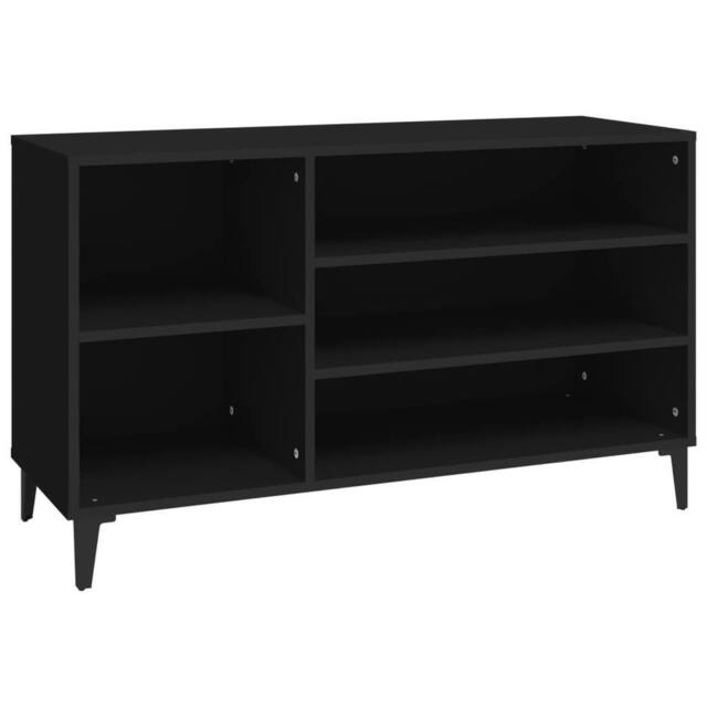 Berkfield Home Shoe Cabinet Black 102x36x60 cm Engineered Wood - Size: 102 x 36 x 60 cm - image 1