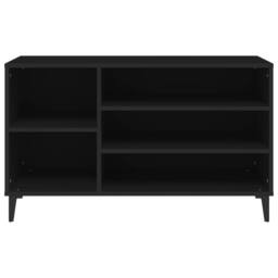 Berkfield Home Shoe Cabinet Black 102x36x60 cm Engineered Wood - Size: 102 x 36 x 60 cm - thumbnail 5
