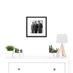 Artery8 Portrait President JFK Brothers John Robert Ted Kennedy Photo 8X8 Inch Square Wooden Framed Wall Art Print Picture with Mount in Black - thumbnail 2