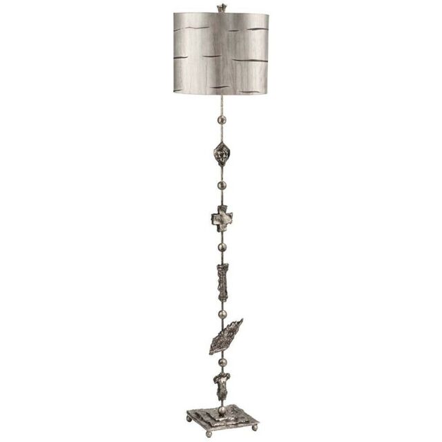 Loops Floor Lamp Silver Leaf Silhouettes Aged Silver LED E27 100W in Metallics