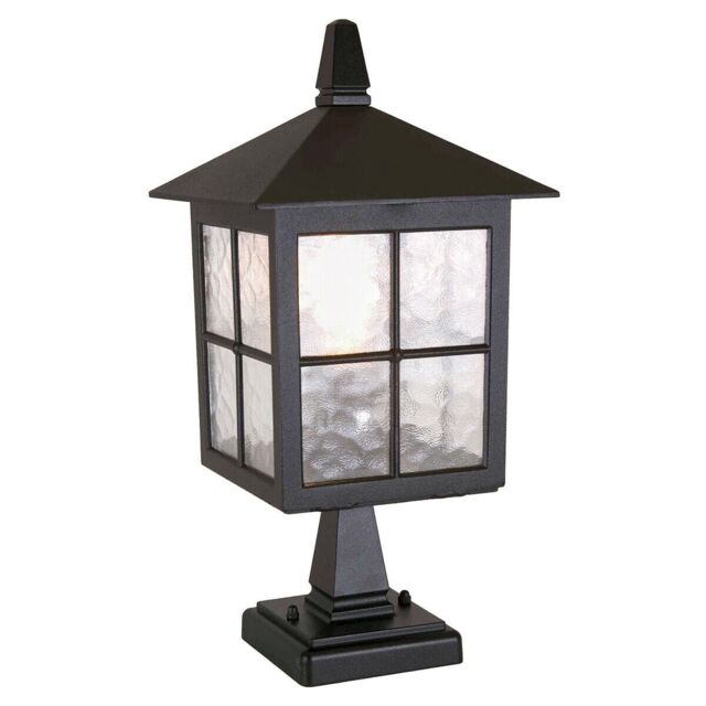 Loops IP43 1 Bulb Wall Ground Pedestal Light Black LED E27 100W d00207