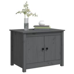 Berkfield Home Beautiful Coffee Table Grey 71x49x55 cm Solid Wood Pine - Size: 71 x 49 x 55 cm - thumbnail 4