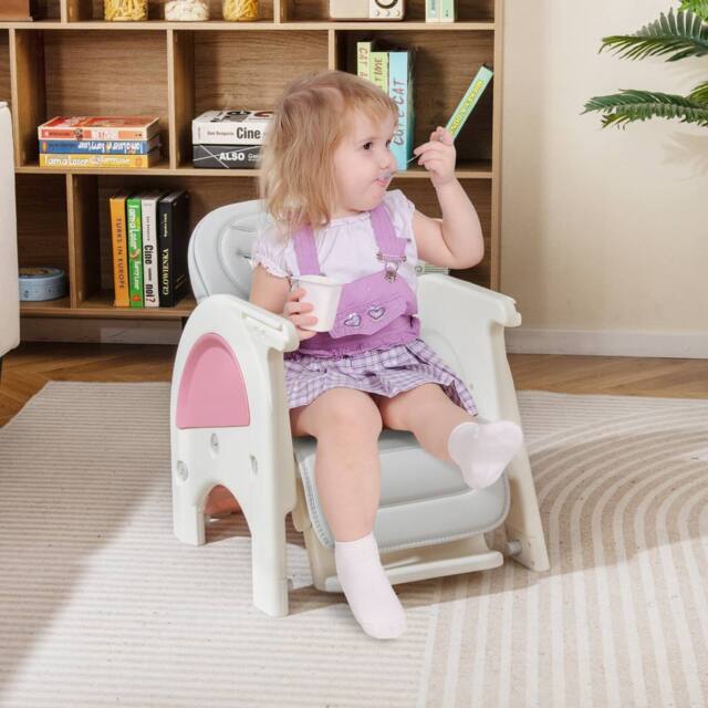 Costway Convertible Baby High Chair Feeding Chair w/Double-layer Tray &Baskets - image 1