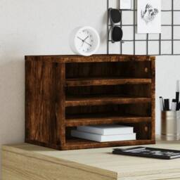 Kelvenix Desk Organiser Smoked Oak 36x26x29.5cm in Brown - Size: 0.6m2 - thumbnail 4
