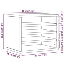 Kelvenix Desk Organiser Smoked Oak 36x26x29.5cm in Brown - Size: 0.6m2 - thumbnail 2