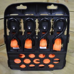 Samuel Alexander 4 Pack of 1 Inch x 15 ft Heavy Duty Orange Ratchet Strap Set with S Hooks DIY - thumbnail 2