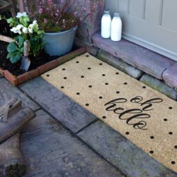 Artsy Mats Oh Hello Spotty Patio Doormat in Beige - Size: 40 cm x 120 cm - thumbnail 2