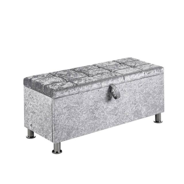 Kelvenix Storage Ottoman Seat Stool Bench in Grey - Size: 0.6m2 - image 1