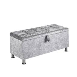 Kelvenix Storage Ottoman Seat Stool Bench in Grey - Size: 0.6m2 - thumbnail 1