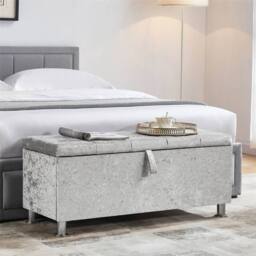Kelvenix Storage Ottoman Seat Stool Bench in Grey - Size: 0.6m2 - thumbnail 5