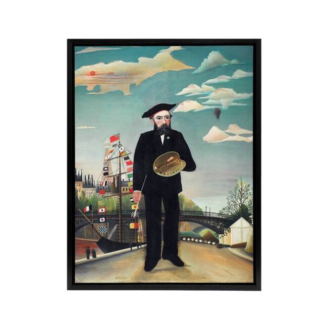 "Artery8 Myself Portrait Landscape Rousseau Black Framed Canvas Wall Art Print - Size: W12"" x H16""" - image 1