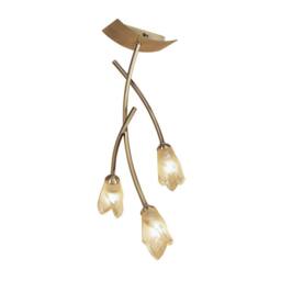 Netlighting Pietra Ceiling 3 Light G9 Antique Brass in Bronze - thumbnail 1