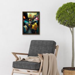 Artery8 Khao San Road Bangkok Thailand Street Artwork Framed Wall Art Print A4 in Brown - thumbnail 2