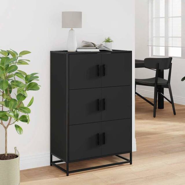 Berkfield Home Highboard Black 68x35x106.5 cm Engineered Wood & Metal - image 1