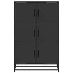 Berkfield Home Highboard Black 68x35x106.5 cm Engineered Wood & Metal - thumbnail 4
