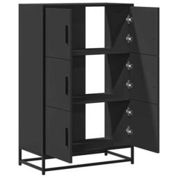 Berkfield Home Highboard Black 68x35x106.5 cm Engineered Wood & Metal - thumbnail 7