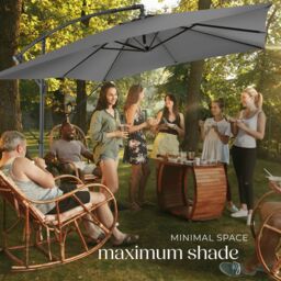 tectake Parasol Apollo in Light Grey - Size: Large - thumbnail 7
