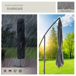 tectake Parasol Apollo in Light Grey - Size: Large - thumbnail 5