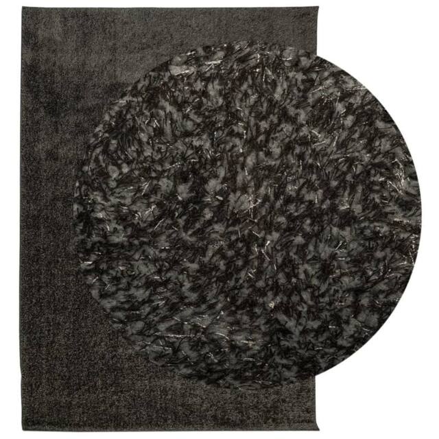 Berkfield Home Rug ISTAN High Pile Shiny Look Anthracite 120x170 cm in Dark Grey - Size: Medium - image 1