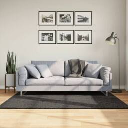 Berkfield Home Rug ISTAN High Pile Shiny Look Anthracite 120x170 cm in Dark Grey - Size: Medium - thumbnail 2