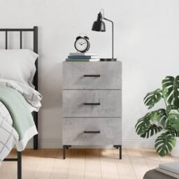 Berkfield Home Bedside Cabinet Concrete Grey 40x40x66 cm Engineered Wood - Size: 40 x 40 x 66 cm - thumbnail 2