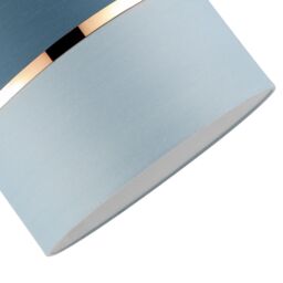 Happy Homewares Sky & Cobalt Blue Cotton Fabric Lamp Shade with Shiny Copper Ring in Baby Blue - Size: 10 inches - thumbnail 4
