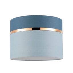 Happy Homewares Sky & Cobalt Blue Cotton Fabric Lamp Shade with Shiny Copper Ring in Baby Blue - Size: 10 inches