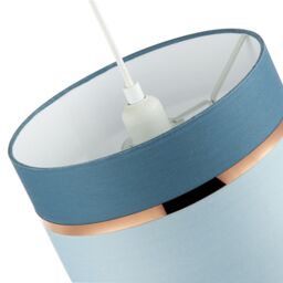 Happy Homewares Sky & Cobalt Blue Cotton Fabric Lamp Shade with Shiny Copper Ring in Baby Blue - Size: 10 inches - thumbnail 5