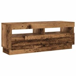 Berkfield Home TV Cabinet with LED Lights Old Wood 100x35x40 cm Engineered Wood - Size: 100 x 35 x 40 cm - thumbnail 6