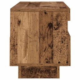 Berkfield Home TV Cabinet with LED Lights Old Wood 100x35x40 cm Engineered Wood - Size: 100 x 35 x 40 cm - thumbnail 8