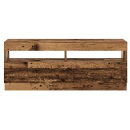 Berkfield Home TV Cabinet with LED Lights Old Wood 100x35x40 cm Engineered Wood - Size: 100 x 35 x 40 cm - thumbnail 7