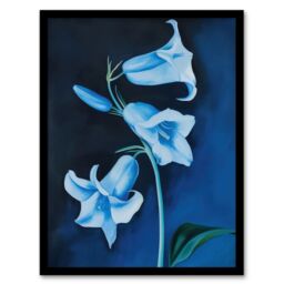 Artery8 Bluebell Flowers Wildflower Blue Floral Painting Framed Art Print - Size: A4 - thumbnail 1