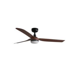 Netlighting Punt 132cm LED Ceiling Fan Matt Black Walnut Blades CCT