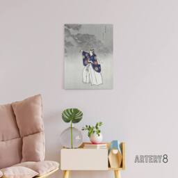 "Artery8 Noh Theater Play Eboshi Ori Actor Canvas Wall Art Print Tsukioka in Blue - Size: W18"" x H24""" - thumbnail 3