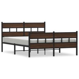 Berkfield Home Bed Frame without Mattress with Headboard & Footboard 140x200 cm in Brown - thumbnail 2