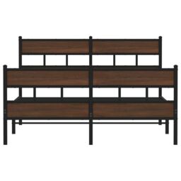 Berkfield Home Bed Frame without Mattress with Headboard & Footboard 140x200 cm in Brown - thumbnail 4