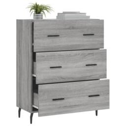 Berkfield Home Sideboard Grey Sonoma 69.5x34x90 cm Engineered Wood - thumbnail 4