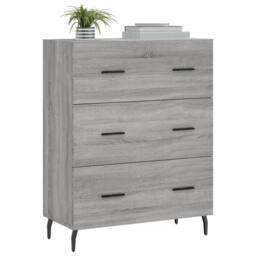 Berkfield Home Sideboard Grey Sonoma 69.5x34x90 cm Engineered Wood - thumbnail 1