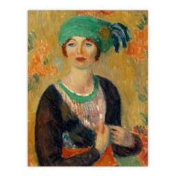 "Artery8 Portrait in Green Turban Glackens Wall Art Poster Print - Size: W12"" x H16""" - thumbnail 1