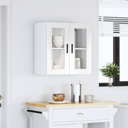 Berkfield Home Kitchen Wall Cabinet with Glass Door Porto High Gloss White - thumbnail 4